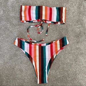 NWOT striped bikini set